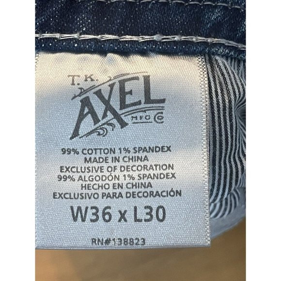 Jeans~Men's~Sz 36x30(29)~TK Axel Slim Boot Cut~Med Wash Denim~Preowned - Picture 8 of 9